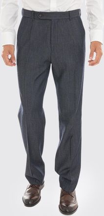 HUGO BOSS Pantaloni sartoriali in 100% lana con pince e chiusura decentrata