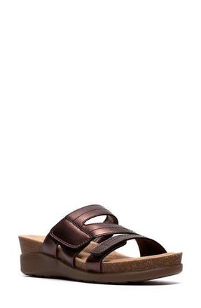 Clarks Calenne Holly Wedge Slide Sandal in Bronze/Brown at Nordstrom Rack, Size 7.5