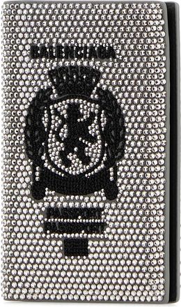 Balenciaga Mens Holder Passport Silver Glass Wallet