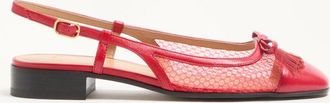 Valentino Garavani Ballerina Slingback Valet Du Roi In Rete E Capretto 25Mm Donna ROUGE PUR 35.5