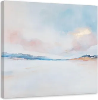 Artgeist Quadro Su Tela, Arte Astratta Pastello Rosa Blu - 40x40