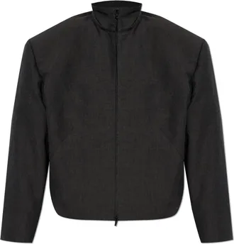 Balenciaga Jassen, Dames, Grijs, 2Xs, Katoen, Jacket met opstaande kraag