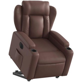vidaXL Vidaxl - Sill&oacute;n Reclinable Elevable El&eacute;ctrico De Cuero Sint&eacute;tico Marr&oacute;n