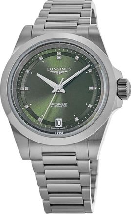 Longines Conquest Automatic Green Diamond Dial Stainless Steel Mens Watch L3.830.4.07.6