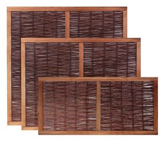 PRIMROSE Premium Framed Willow Hurdle Natural Handwoven Fence Panel 6ft x 4.5ft in None