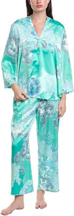 Natori 2pc Flourish Printed Satin Pajama Pant Set