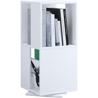 ebuy24 Vcm Scaffale in legno Libreria girevole Dimensioni ca. a. 74 x l. 34 x t. 34 cm Mensola elegante Ripiano ufficio - Stifta l (Bianco)