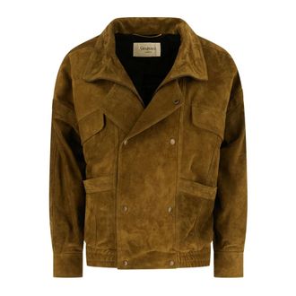 Saint Laurent Su&egrave;de Bomberjack - Dames - Jassen - Bruin - Maat: XS Su&egrave;de