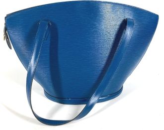 Louis Vuitton Blue Leather Tote Bag (Pre-Owned)