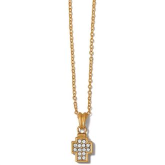 Brighton Womens Meridian Zenith Cross Necklace In Gold