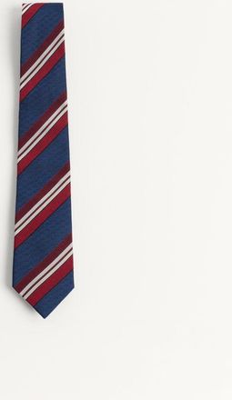 Valentino Garavani Cravatta Valentie In Seta A Righe Uomo BLU/BORDEAUX UNI