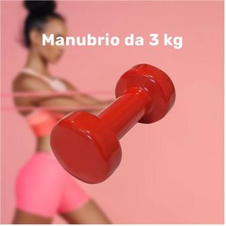 Trade Shop Trade Shop - Manubrio Singolo 3 Kg In Vinile Allenamento Esercizi Casa Palestra Workout Fit