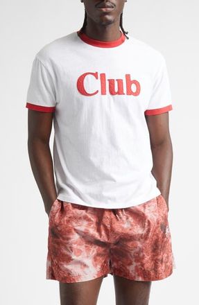 Stockholm Surfboard Club Club Organic Cotton Ringer T-Shirt in White at Nordstrom, Size X-Large