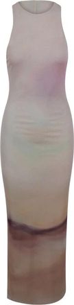 Nanushka Lange jersey jurk met gradi&euml;nt van mesh - Dames - Maxi kleedjes - Veelkleurig - M - Kleedjes