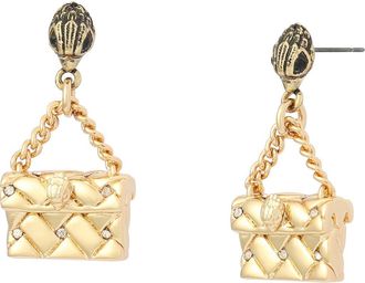 Kurt Geiger Quilt Kensington Bag Drop Earrings in Gold at Nordstrom