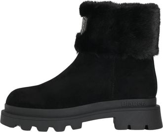 Blauer Zwarte Su&egrave;de Winterlaarzen Vrouwen - Dames - Enkellaarsjes - Zwart - 38 EU - Su&egrave;de - Schoenen
