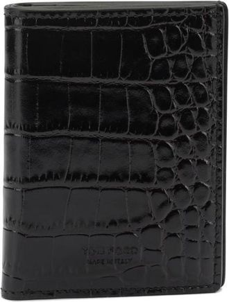 Tom Ford Crocodile-Effect Folding Card Holder