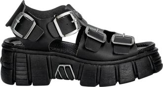 New Rock M-Bios 137-V2 Sandalen - Dames - Sandalen - Zwart - 38 EU - Leer - Schoenen