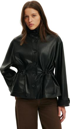 Cotton On Womens Eli Faux Leather Parka in Black at Nordstrom, Size Xx-Small/x-Small