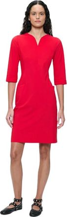 Jane Lushka Dames, Jurken, Rood, Maat: XL Leer