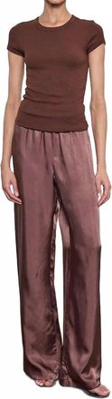 Enza Costa Fluid Twill Pant In Chocolate