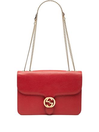 Gucci 2000-2015 Medium Dollar Calfskin Interlocking G crossbody bag - Red