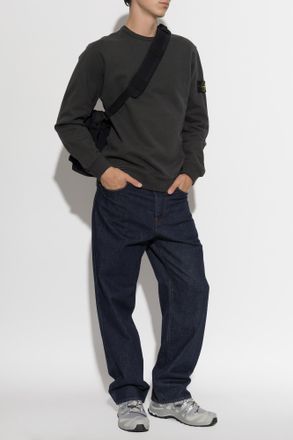 Stone Island Jeans With Logo Patch, Mens, Navy Blue