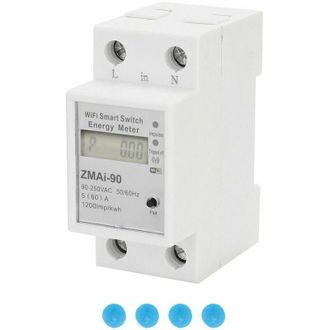OEM Contador De Energ&iacute;a Inteligente Wi-fi Monof&aacute;sico Para Riel Din, Consumo De Energ&iacute;a En Kwh, Vat&iacute;metro, Compatible Con Control Mediante La Aplicaci&oacute;n Sm