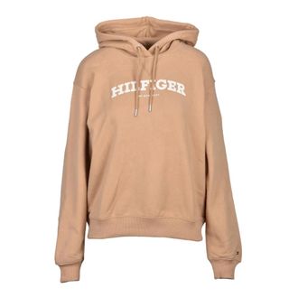 Tommy Hilfiger Hoodies, female, Brown, Size: 2XS Cotton Sweatshirt - Model: Felpa