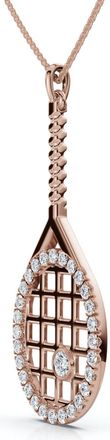 Pompeii3 1/4Ct Diamond Pav&eacute; Tennis Racket Pendant Necklace 14k Gold Lab Grown Size: 3/4 Tall