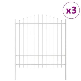 Berkfield Home Garden Fence with Hoop Top White 5, 1x1, 75 m Steel