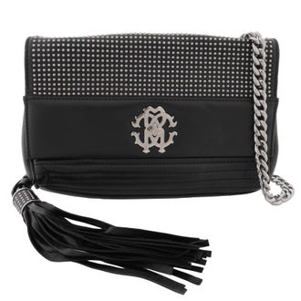 Roberto Cavalli Black Lambskin Mini Crossbody Bag