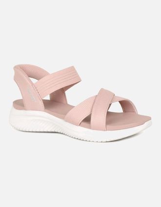 Skechers Womens Slip In Ultra Flex Womens Sandals - Pink - Size: 6