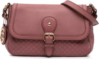 Gucci Pre-owned Cross Body Bags, female, Pink, Size: ONE SIZE Pre-owned Vintage Monogram Leather Crossbody Bag