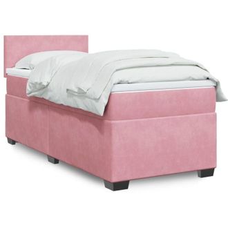 vidaXL Vidaxl - Cama Box Spring Con Colch&oacute;n Terciopelo Rosa 90x200 Cm