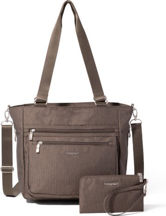 Baggallini Womens Modern Everyday Shopper Tote Bag with Wristlet
