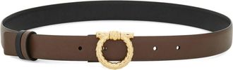 Ferragamo Gancini reversible belt - women - CALFSKIN - 100 - Brown