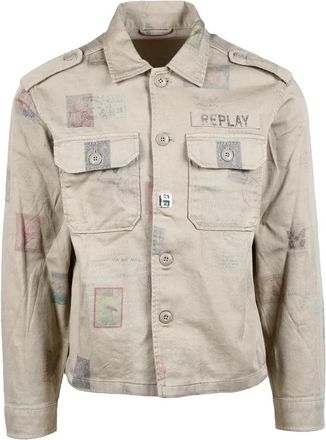 Replay Cotton Military Shirt - Beige