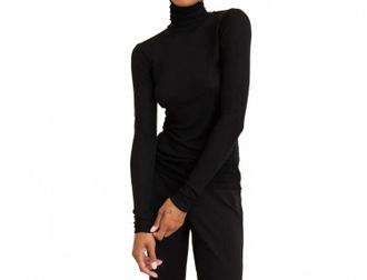 Paper Label Eva Turtleneck Top In Black