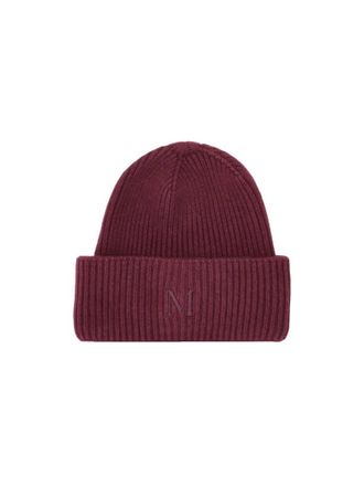 Max Mara Burgundy Logo Beanie Hat