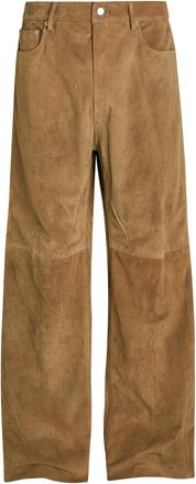 Rick Owens Geth Wide-leg Suede Trousers - Brown - 36 (W36 / XL)
