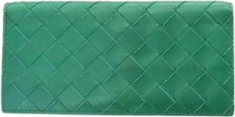 Bottega Veneta Pre-owned Intrecciato Lange Portemonnee Leren Portemonnee - Heren - Vintage Accessoires - Groen - ONE Size - Leer - Vintage