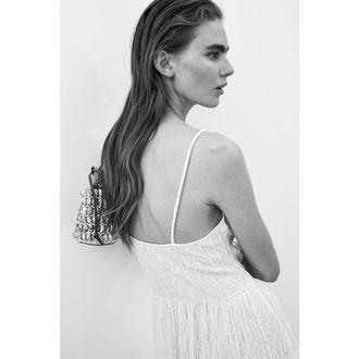 H&M Crinkled Strappy Dress in Cream at Nordstrom, Size Xx-Small