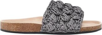 J.W.Anderson Donkere Gevlochten Slippers - Dames - Sandalen - Grijs - 36 EU - Leer - Schoenen