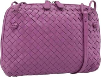 Bottega Veneta Pre-owned Vintage Schoudertas - Dames - Vintage Schoudertas - Paars - ONE Size - Leer - Vintage