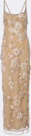 Georges Hobeika Embellished open-back tulle gown