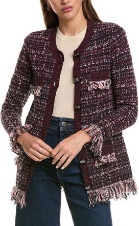 L'agence LAgence Kastoria Fringe Trim Cardigan