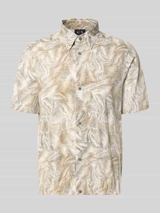A|X Armani Exchange Regular Fit Freizeithemd mit Kentkragen in Beige, Gr&ouml;&szlig;e XXL
