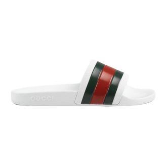 Gucci Mens Web Rubber Slide Sandals