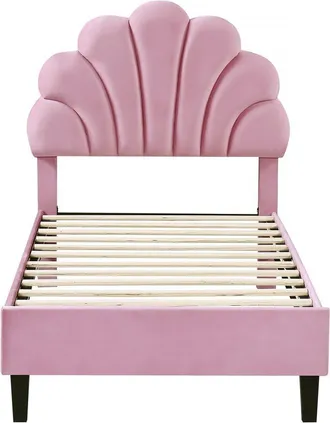 Habitat et Jardin Letto A Conchiglia In Velluto manon - 90 X 190 Cm - Rosa